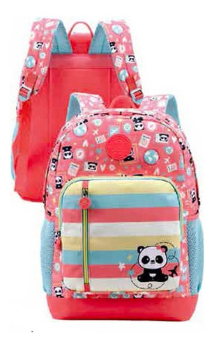 Mochilas Infantiles Niña Escolar Panda 6609-038 Arpelli Color Rosa Diseño De La Tela Estampada
