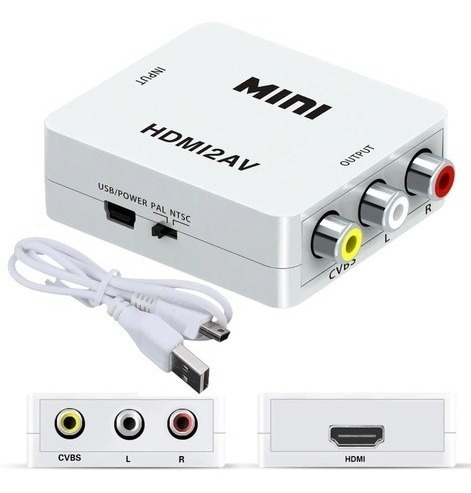 Adaptador Convertidor Hdmi A Rca Audio Video Tv 1080p