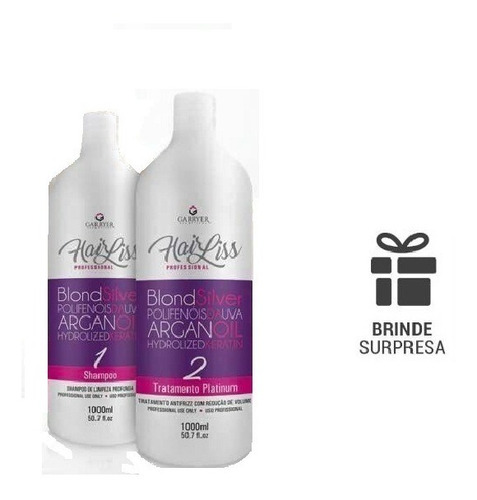 Kit Escova Progressiva  Hair Liss Blond + Brinde