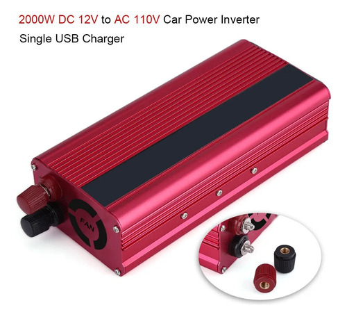 Convertidor De Corriente 2000w Dc 12v A Ac 110v Inversor De