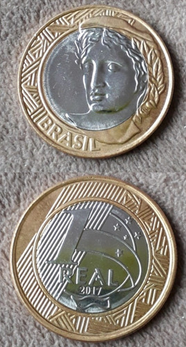 Moneda De Un Real De Brasil Año 2017 Sin Circular 