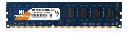 Memoria Ram Nansike 8gb Ddr3-1333 Udimm Para Escritorio Pc