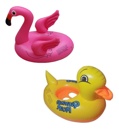 Boia Infantil Bebe Piscina Infláveis Bote Flamingo Pato Kit