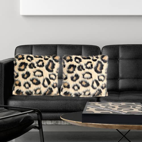 Fundas De Almohada Estampado De Leopardo Verdadero, Dec...