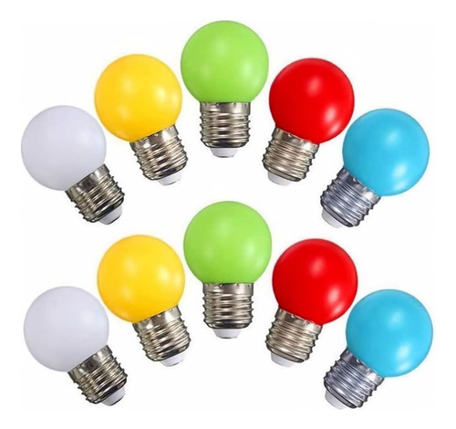 G45 Mini Bombilla De Color Led, 1w E27 Base Bombillas Multic