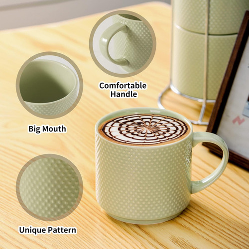 Tazas De Café Hashess Con Rejilla, 15 Onzas De Porcelana Api