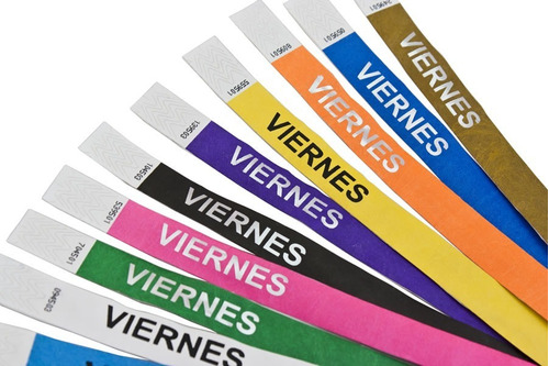 Imagen 1 de 10 de Pulseras Tyvek Identificación Eventos Sin Impresión X500un