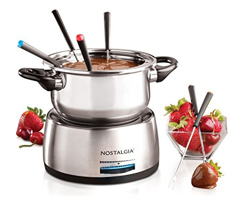 Olla De Fondue Electrica De Acero Inoxidable Color Plateado
