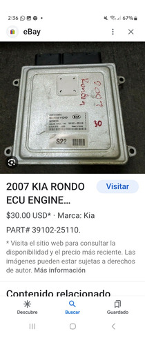 Computadora De Kia Karens Rondo 2007 /2009 Motor 2.0 Y2.4