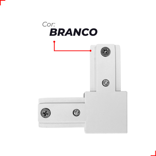 Conector Emenda L Junção de Trilho Elegance Sobrepor 110v/220v Bivolt Ip20 Branco Cod: 251020000 Avant