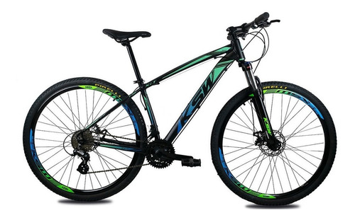 Bicicleta Aro 29 Ksw Color Altus 1.0 24v Hidraulico + Trava Cor Verde/Azul Tamanho do quadro 19