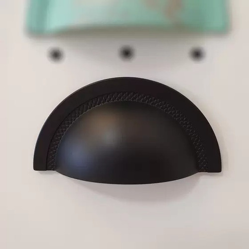 Puxador Para Móvel Concha Shell 64mm Preto Zen Design