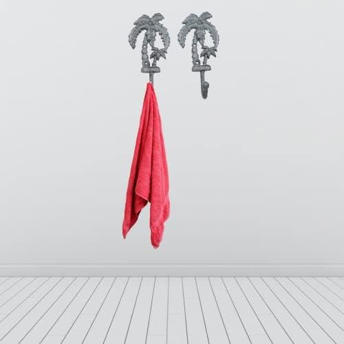 Wowser Ganchos De Pared De Hierro Fundido Con Palmera, Decor