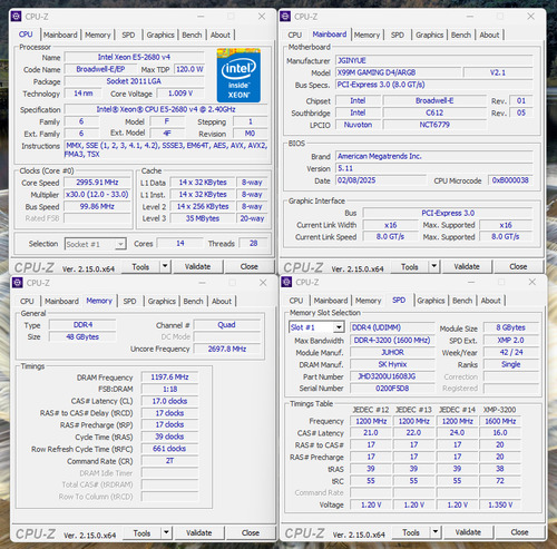 Kit Placa Mãe Jginyue C/tpm + Xeon E5 2680 V4 + 2x8 Gb Ram Branco