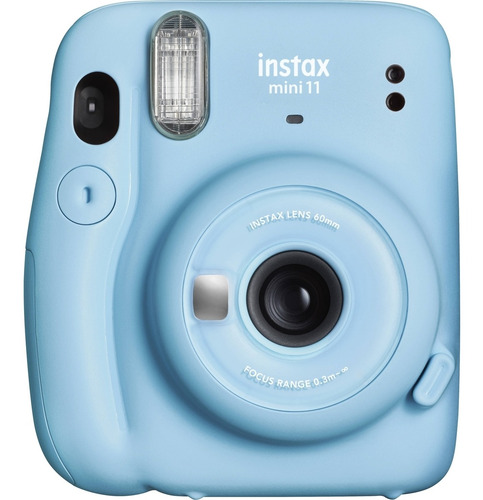 Imagem 1 de 1 de Câmera Fujifilm Instax Mini 11 Azul + Pack C/10 Fotos Black
