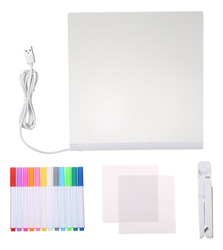 Kit De Tablero De Mensajes Para Tableta Led Con 12 Marcadore