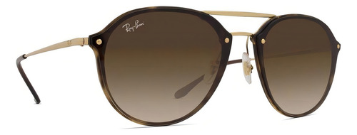 Óculos de sol Ray-Ban Blaze Double Bridge tamanho Standard armação gloss brown y lente brown