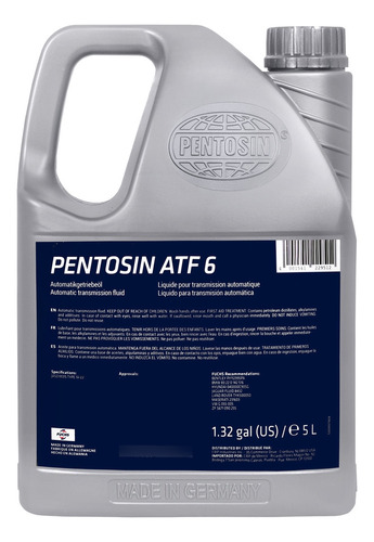 Aceite Transmision Automatica Pentosin Atf6 (antes Atf1) 5l