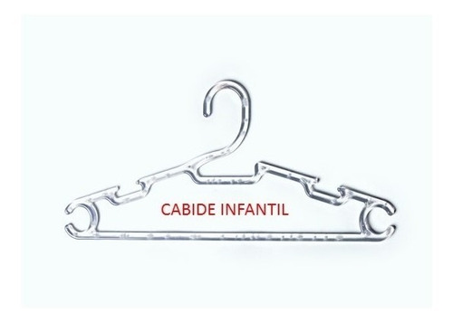 Cabide Infantil Acrílico  0,28 Cm Kit Com 100 Unidades