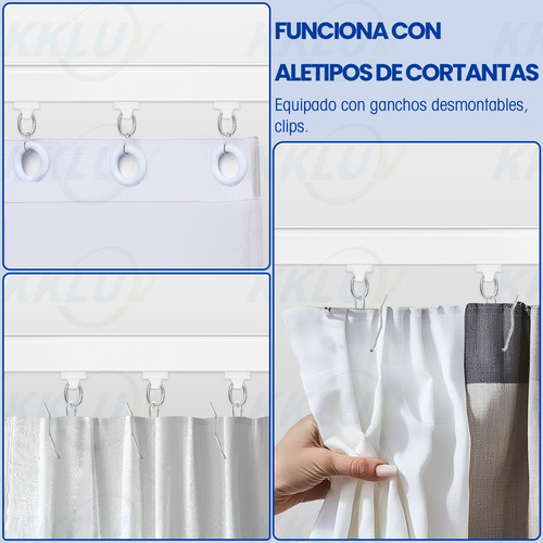 Riel De Cortina Ajustable Barra De Cortina A Maximo 1.5m