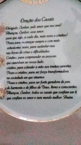 Imagem 6 de 6 de Prato Bodas De Cristal, 15 Anos De Casamento Oração Casais