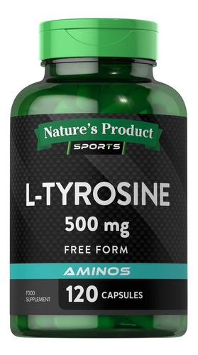 L-tirosina 500 Mg 120caps L-tyrosine Fatiga Energía Tyrosina