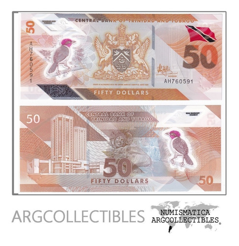 Trinidad Y Tobago Billete 50 Dolares 2020 Polimero Unc