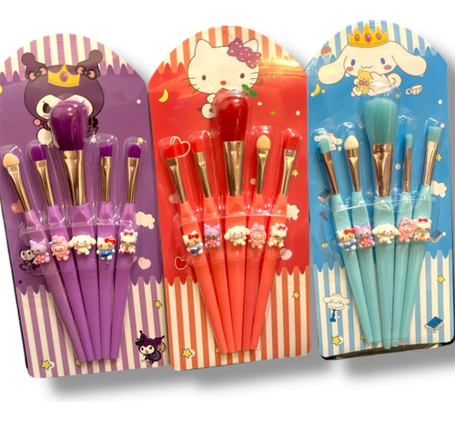 Brocha De Maquillaje Con Dibujos Animados 5pcs X3 Set Surtidos