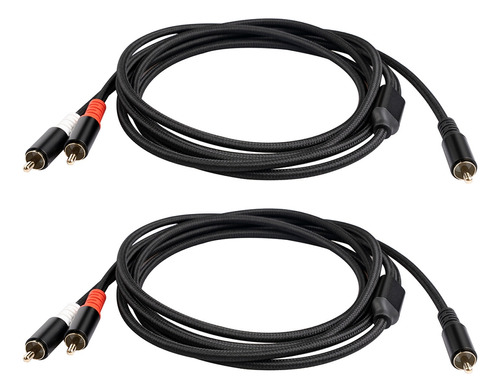 2 Cables Adaptadores Rca Y, Cable En Y Para Subwoofer, 1 Rca