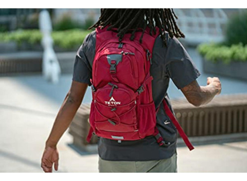 Mochila De Hidratación Oasis 22l Con Vejiga 3l Teton Sports Color Rojo Diseño De La Tela Lisa