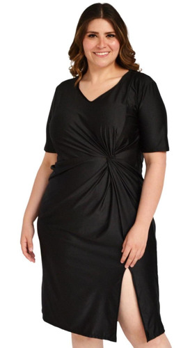 Vestido De Satín Roman Fashion/ Tallas Extras, 4313 (negro)