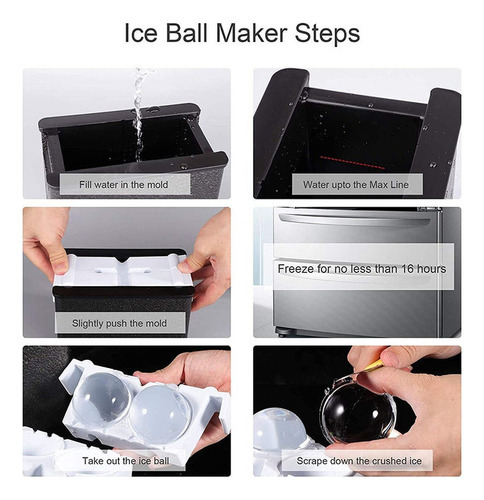 Máquina Para Hacer Bolas De Hielo - Molde Esférico Para Whis Color Fix