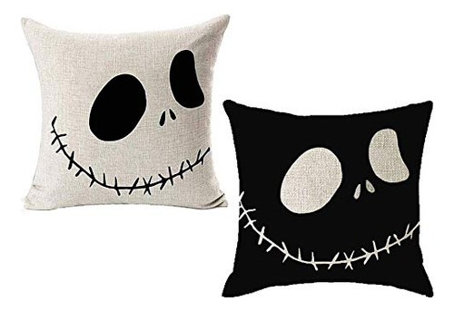 Nightmare Before Christmas Cotton Linen Square Throw Pillow 