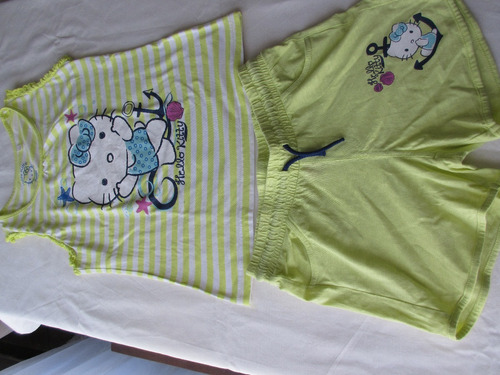 Remera Y Short De Kitty, Para Nena, Marca Europea!!!, Dos Po