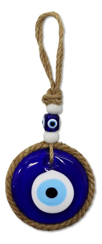 Pingente Decorativo Olho Grego Pendurável Em Vidro Cor Azul