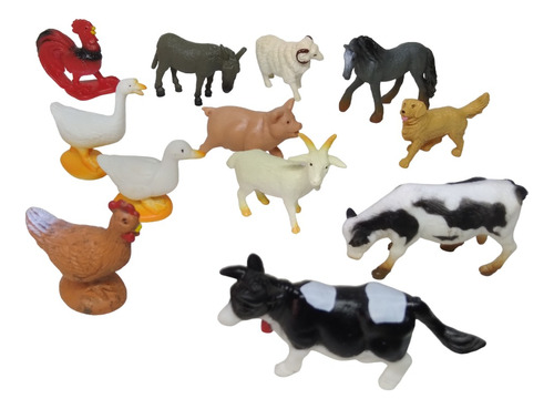 Figuras Animales De La Granja 12 Unidades