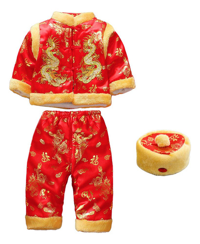 Traje Tang For Niño Y Niña, Traje Rojo Chino For Bebé, *