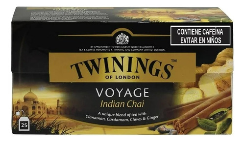 Té Negro Twinings Voyage Estilo Indian Chai 25 Sobres De 2 G