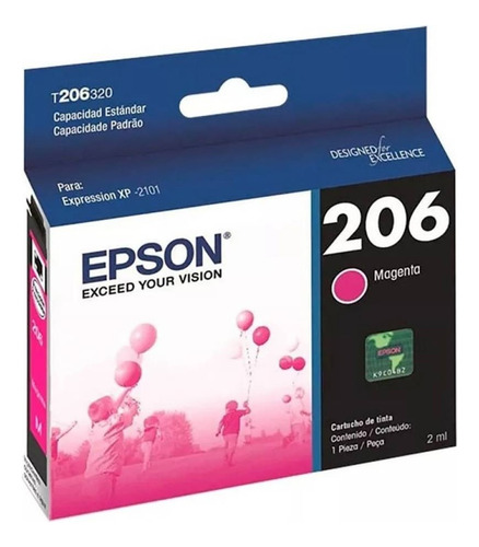 Cartucho Epson 206 Magenta Xp 2101 150 Copias Nnet