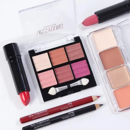 Maletín De Maquillaje Nhome Cosmeticos Incluidos Color Rosa