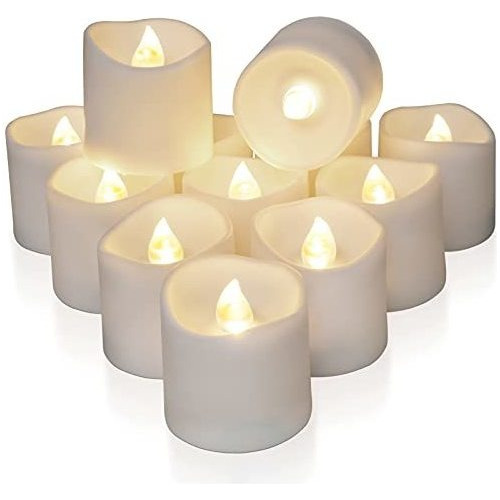 Paquete De 12 Velas Votivas Led Sin Llama Con Temporiza...