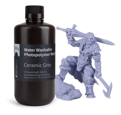 Imagen 4 de 4 de Resina Elegoo 3d Lavable Con Agua Para Impresion 3d Gris 1kg
