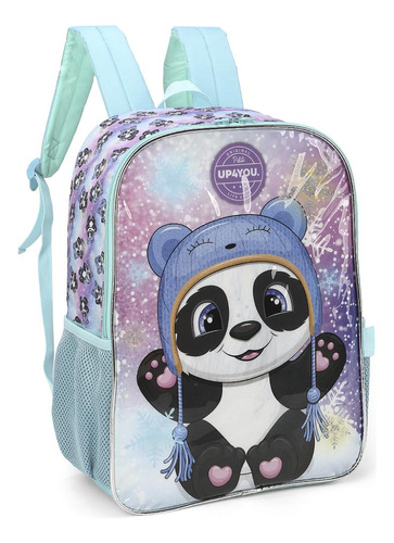 Mochila Costa Infantil Escolar Menina Panda Up4you Verde