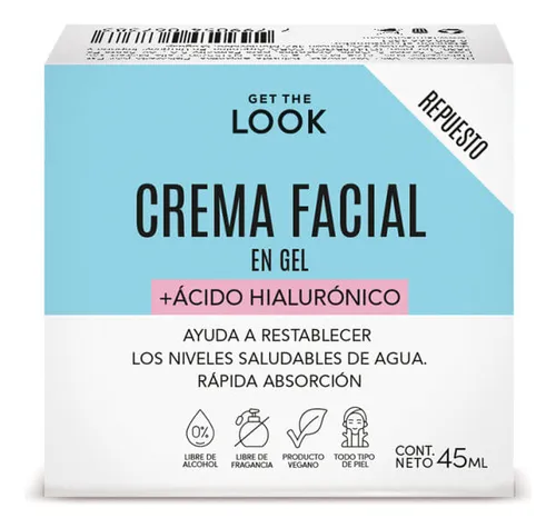 Repuesto Crema Gel Facial Get The Look Ácido Hialurónico