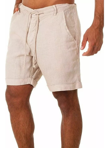 Pantalones Cortos De Lino Y Algodón Para Hombre