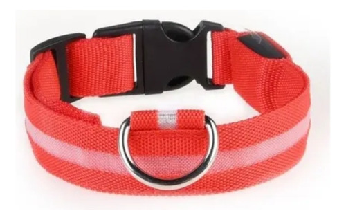 Collar Luz Led P' Perro Mascota Con Alta Visibilidad Rojo Xl