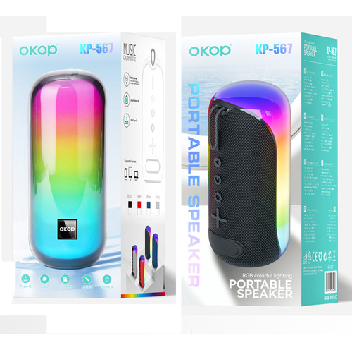 Parlante Pórtatil Bluetooth Okop 567 Led Waterproof