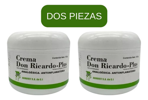 Crema Don Ricardo Plus 120 Gr Dos Piezas Uso Veterionario