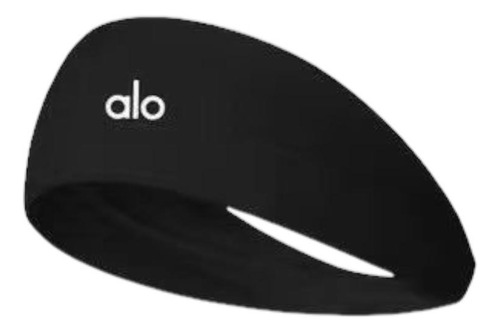 Banda Deportiva Para Cabello Ancha Alo Yoga Elastica Negro Unitalla Lisa
