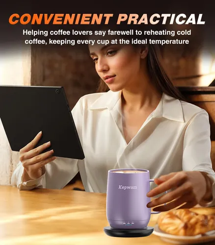 Taza De Café Autocalentable Kepwam 470 Ml Smart Temperature
